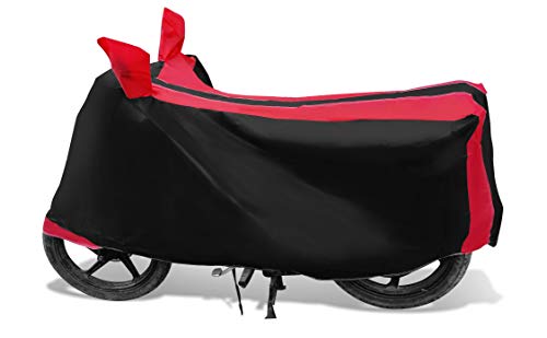 Image of Auto Hub Bike Cover Compatible with TVS Apache RTR 160 with Mirror Pocket, Dustproof, Heat Resistant, Triple Stitched, Apache 160 Bike Cover- Black, Red