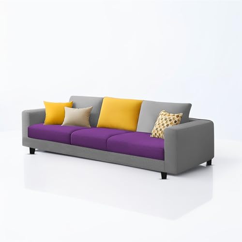 Image of Galib 3+2 Seater Sofa Set for Living Room (Purple Grey Fabric) Premium Fabric Sofa Set