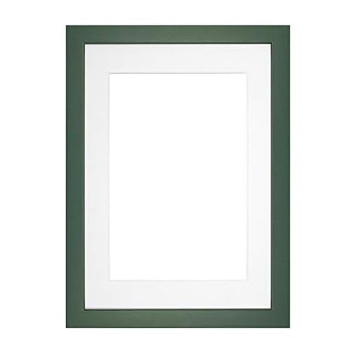 Grön ram med vit bespokmontering – instagram kvadrat regnbåge premium trä Range foto-/bild-/affischram – med äkta glas -A4 för 25 x 15 cm