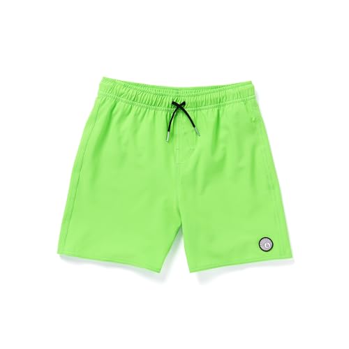 Volcom Boys' Standard Lido Solid Surf Swim Trunk, Electric Green