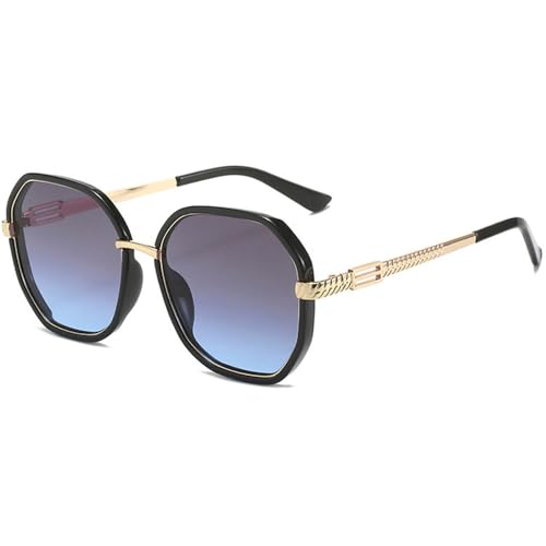 Lunettes de soleil surdimensionnées en métal pour femme aux finitions géométriques carrées
