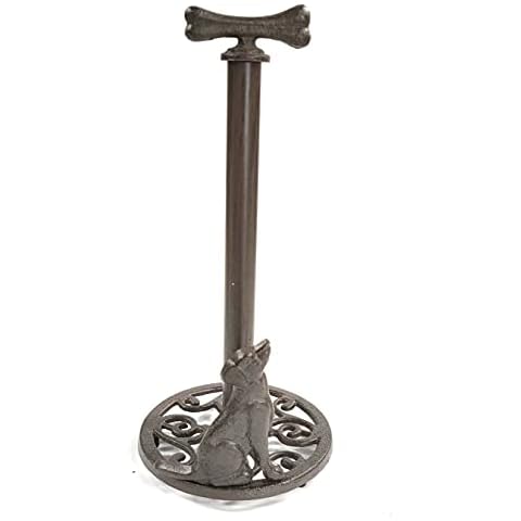 Cast Iron Dog and Bone Toilet Roll Holder Cover