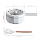 Elektrischer Hot Pot, 1,5 L Elektrische Pfannen, Dual Power Control Kochtopf für Reise/Wohnheim, Antihaft Elektro Bratpfanne mit Langem Griff, Multi Kocher für Ramen Steak Pasta Suppe Ei (Weiß)