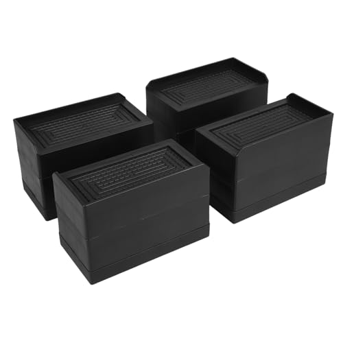 Ciieeo 4pcs Rubber Furniture Lifters Heavy Duty Stackable Risers for Elevating Beds Couches Desks and Appliances for Refrigerators and Washing Machines Easy Cleaning Maintenance