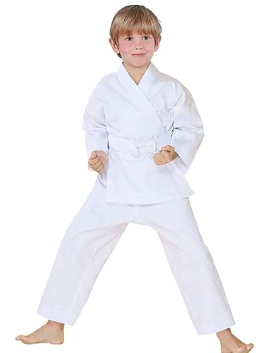 Karate Uniform for Kids, Teens, and Adults - White Karate Gi with White Belt