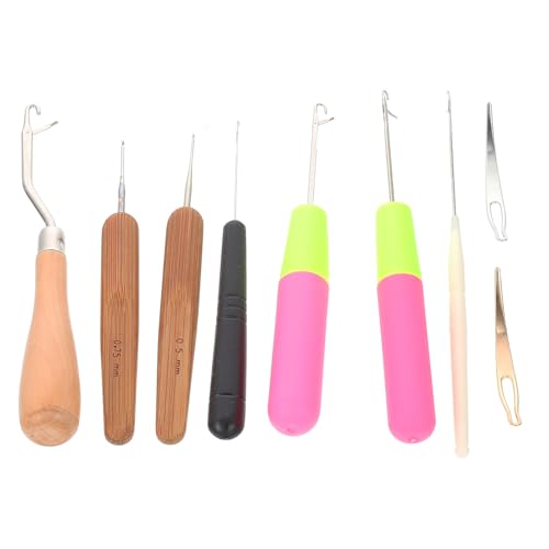 Agujas para rastas y trenzar cabello Operitacx con mango de madera 2