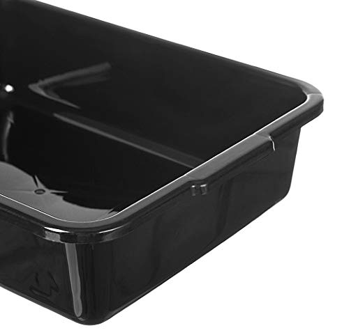 Commercial Bus Tub/Box, 13L Plastic Bus Utility Tote Storage Container Wash Basin Tote with Handles, Black, 4-Pack - Thumbnail 7