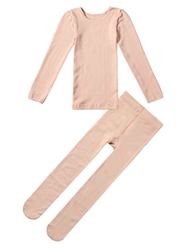YiZYiF Kids Boys Girls Fleece Lined Thermal Underwear 2 Pcs Gymnastics Ballet Dance Undergarments Long John Set