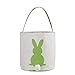 TinaDeer Ostertasche Osterhasen-Tasche Osterkorb Urlaub Kaninchen Hase gedruckt Leinwand Geschenk tragen Eier Segeltuch Candy Bag (Grün, 23X25cm)
