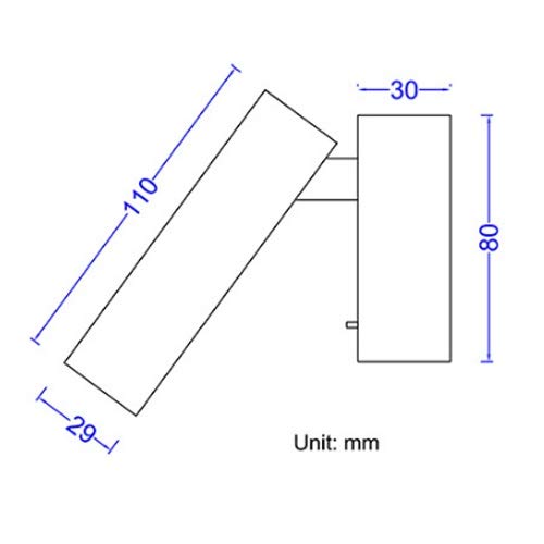 Lámpara de lectura junto a la cama interior foco LED negro con interruptor 7