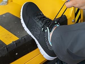 SPIEZ Lightweight Composite Toe Safety Shoes for Women, Non-Slip Puncture Proof Work Shoes for Ladies, Breathable Safety Toe Sneakers for Work and Daily Wear - Image 7