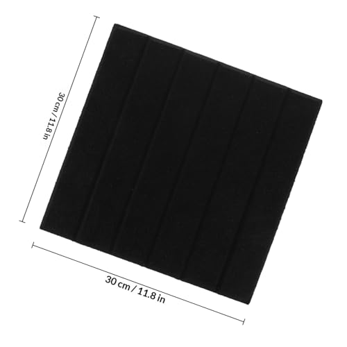 Paneles acústicos de fieltro de fibra de poliéster 6 pcs con diseño de rayas verticales para absorción de sonido miniatura 2