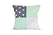 Fodera per cuscino patchwork ULLENBOOM ® verde menta, grigio (rivestimento 40x40 cm, 100% cotone, ideale come cuscino decorativo)