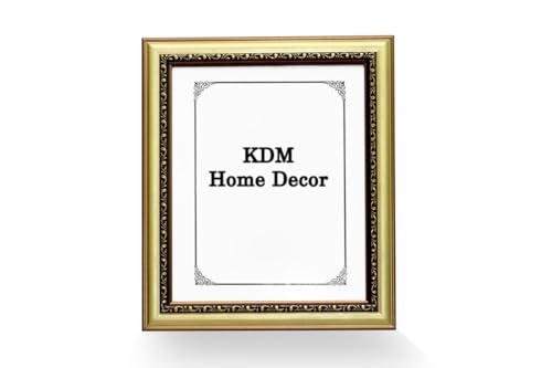 Image of Photo frame 5x7 Inch set of 2 Golden Color Flexible Glass & Synthetic Wood Hanging /Table Top High Density Photo Frame for Wall Decoration