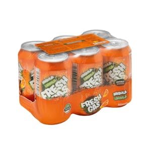 Refresco de naranja Hacendado fresh gas 6 latas x 330 ml Pack 2