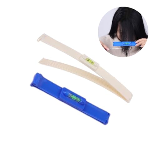 Regua Creaclip Cortar Cabelo Franja + Tesoura Fio Navalha (Rosa)