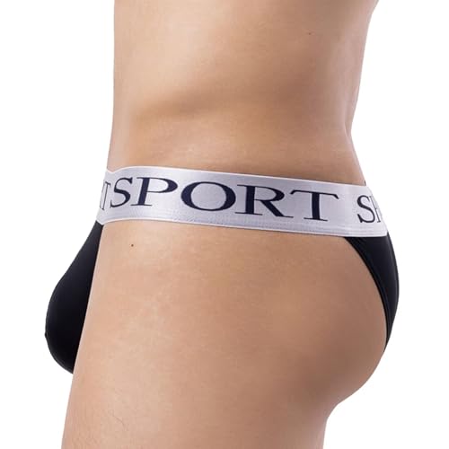 Men's High-Fork Ice Silk Nylon Briefs - Breathable, Comfortable, Low-Rise Underwear with Bulge Pouch