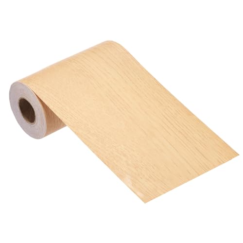 Image of MECCANIXITY Wood Grain Repair Tape, 5 Inch x 33 Feet Self Adhesive Wood Grain Tape Multi-Purpose Wallpaper Border Trim for Furniture Floors Windows Doors Tables Home DIY Project, Bright Yellow