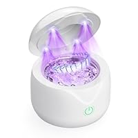 MICTUL Ultraschallreinigungsgerät, 45kHz Dental Pod Ultraschallreiniger für Zahnersatz, Zahnspange, Aligner, Zahnschiene, Prothesen, Schmuck, 25W Tragbare Ultrasonic Cleaner mit 2 Modi, 200ML, Weiß