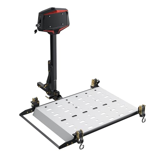 Rockland Foldable Electric Mobility Scooter Carrier, 350 lb Capacity, Heavy Duty Electric Wheelchair Lift for 2" Hitch Receiver, Hitch Mount for Class II+ Vehicles, 12V DC 7-Way Plug