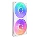 Produktbild NZXT F240 RGB Core - 240 mm Einzelrahmen-Lüftereinheit mit 2 x 120 mm RGB-Lüftern - Drehzahl- und Beleuchtungssteuerung - Hoher statischer Druck und Luftstrom - 8 aRGB-LEDs pro Lüfter - Weiß