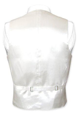 Men's SILK Dress Vest & NeckTie OFF-WHITE/IVORY Color Neck Tie Set2