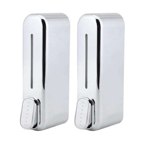 Image of Black ABS Wall Mounted Soap Dispenser: Leak-Free Hand Wash & Shampoo Bottle for Bathroom, Kitchen, Shower, Ideal Home Gadget & Organiser for Soap Dispenser in Wash Basin. (Chrome Finish)