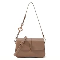 ALWY Bolsa Tote Feminina transversal em Couro Sintético com, Alça de Ombro Ajustável, Design Minimalista (Bege)