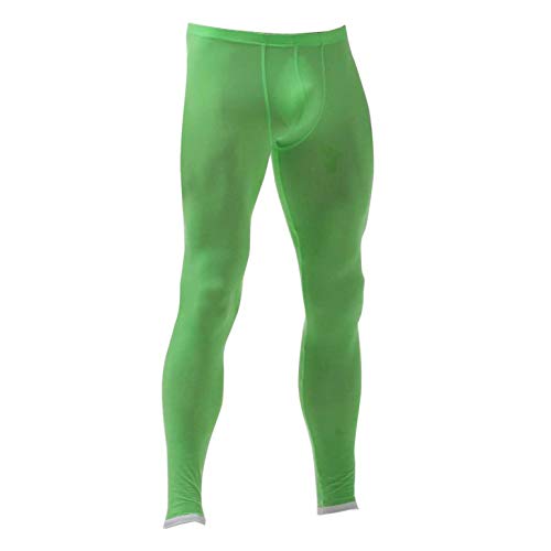 Hularka Mens Compression Pants Athletic Workout Leggings Running Gym Tights Base Layer Bottoms Green Large #TOP3
