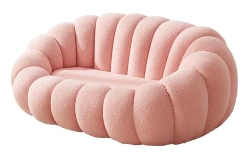 Image of Three Seater Creative Pumpkin Striped Sofa for Living Room Floor Low Pouffe Modern Lounge