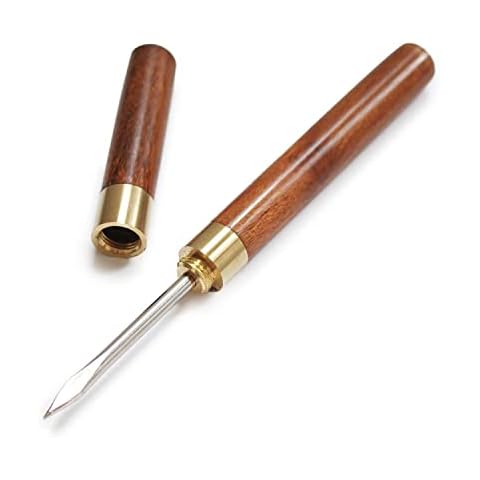 Teapro Rosewood Portable Puer Tea Knife, Stainless Steel Puerh Tea Pick with Wooden Handle and Security Screw Cap - Professional Portable Tool for Breaking Prying Pu Erh Cake & Brick | Icepick Cover