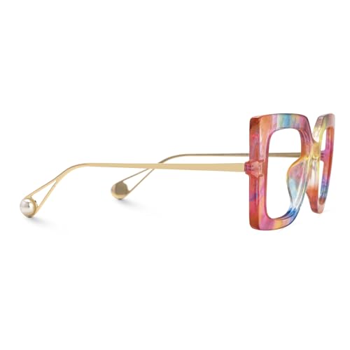 Image of Zeelool Oversized Thick Blue Light Glasses for Women Square Eyeglasses Anti Blue Light Chic Multicolor Eyewear JGT001892-16B, Medium