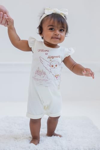 Harry Potter Hedwig Owl French Terry Romper and Headband Newborn to Toddler2