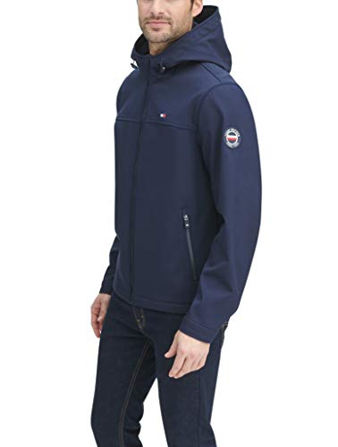 Tommy Hilfiger Men's Lightweight Performance Softshell Hoody Jacket, Night Sky, Medium #TOP6