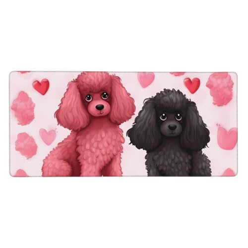 Tapis de souris de jeu étendu 90x40cm - Décoration de bureau chiens pour le télétravail à la maison