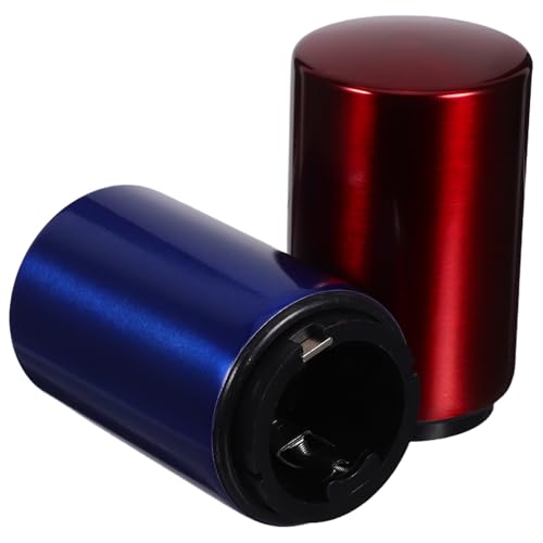 TOYANDONA 2 piezas Abridor Automático de Botellas de Acero Inoxidable Abrebotellas para Cerveza y Refrescos Herramienta Fácil y Limpia para Casa y Bar Colores Rojo y Azul Diseño sin Daños