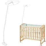 CNAFGBGG Soporte de Dosel de Cuna de 1 por ciento, Soporte de Red de Dosel de Metal Ajustable con Anillo Resistente, Accesorios de de Montaje en Red de Gripe para el de la Cama con Cuna C
