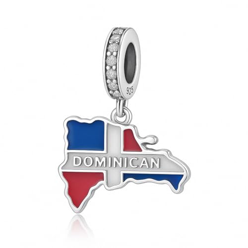 Dominican Republic Dangle Charm 925 Sterling Silver Gift For Birthday Christmas Mother Fit For Bracelet3