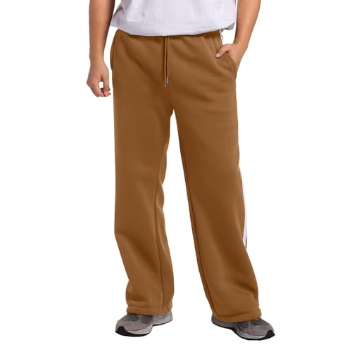 Men's Heavyweight Fleece Cargo Sweatpants 2025 Baggy Winter Drawstring Sweat Pants Loose Fit Joggers Pocket3