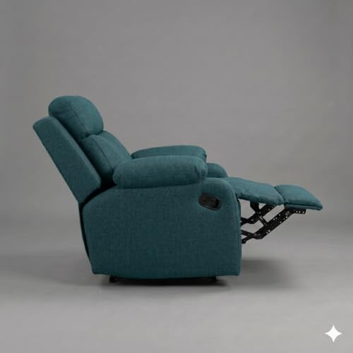 Image of Amazon Brand - Solimo Elira | Single Seater Sofa Recliner | Manual Recliner (Velvet Teal)