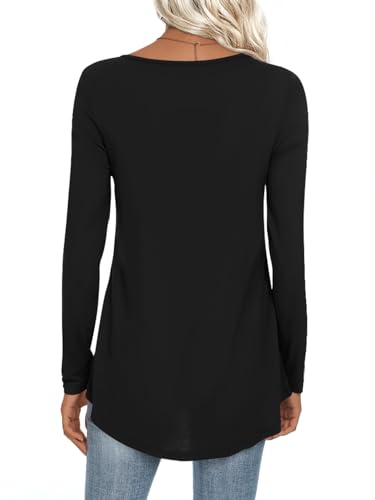 CATHY Womens Long Sleeve Casual Tunic Tops Fall Fashion 2025 Loose Fit Dressy to Wear with Leggings Winter Elastic Shirts4