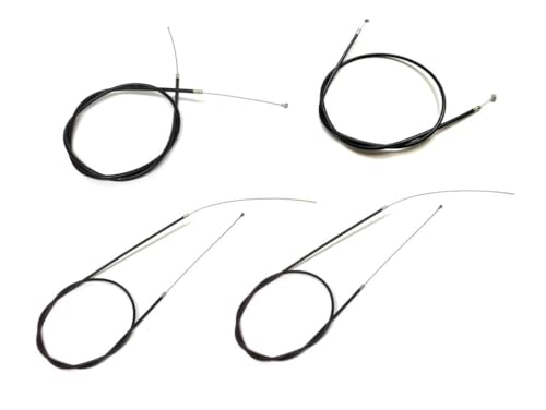 Bowdenzug Set 4-teilig passend für Vespa Piaggio Ciao – Gaszug, Bremszug vorne & hinten, Dekompressionszug – Komplettset in Schwarz für Mofa Moped