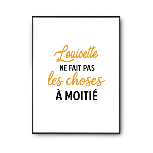 Poster Louisette ne fait pas les choses à moitié, affiche humour pour un intérieur joyeux