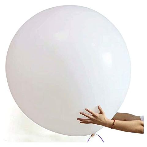 6pcs 36 Inch White Balloons Extra Large Balloons for Garland Big Balloons White Black Giant Balloons 36-inch Round Balloons Black White Large Balloons for Birthdays Festivals Wedding Event Decorations Cover