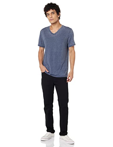 Lucky Brand Men's Venice Burnout V-Neck Tee Shirt T, Black Mountain, M