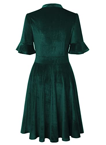 Image of Women Summer Floral Ruffle Sleeve Wear to Work Church Wedding Guest Party Dresses