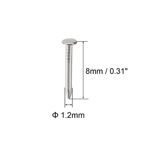 Hardware Nails, clavos de concreto, 500 piezas de 1.2 mm x 8 mm, acero al carbono de alta calidad para decoración y accesorios para el hogar miniatura 4