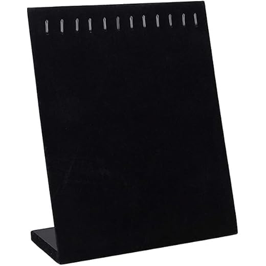 Arah Velvet Necklace Display Stand 12 Hook (Black)