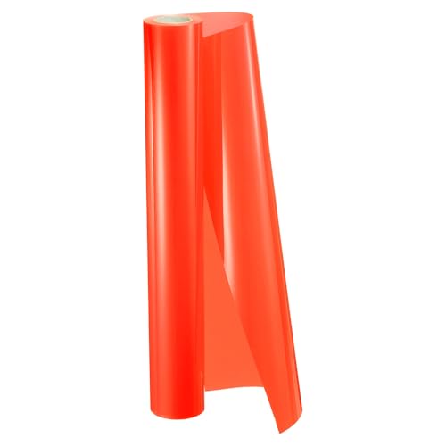 sourcing map HTV Heat Transfer Vinyl 11.8 x 15ft Roll PVC Fluorescent Orange Iron on Vinyl for All Cutter Machine, Easy to Cut & Weed