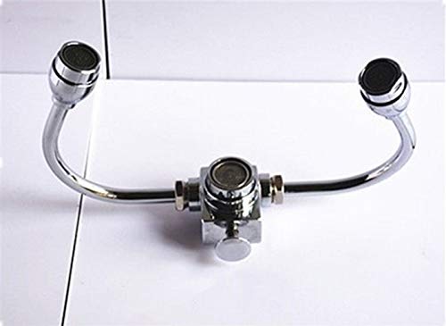 CGOLDENWALL Unidad de lavado de ojos montada en el grifo, unidad de lavado de ojos de emergencia, arandela de ojos de laboratorio, ducha de seguridad de cobre para uso industrial y laboratorio,